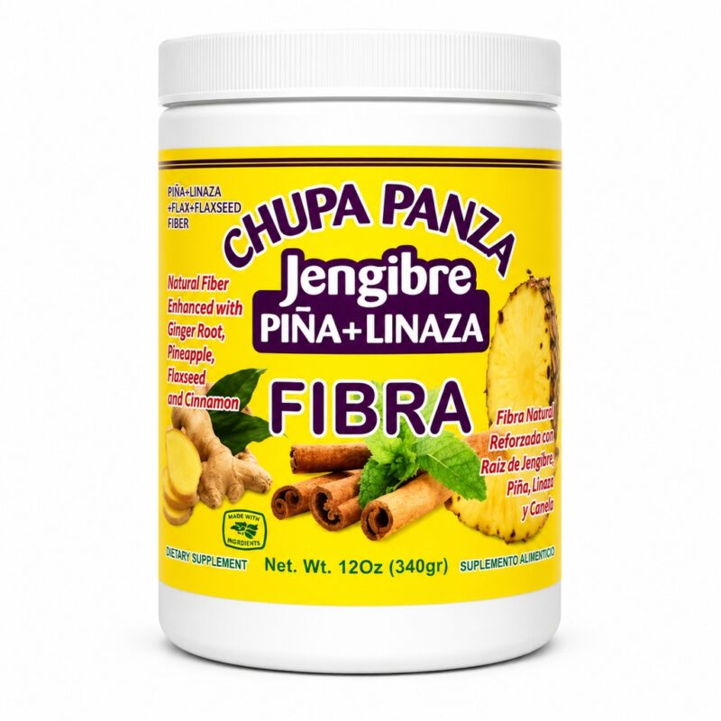 fibra chupa panza  pina + jengibre 12 oz (bote)