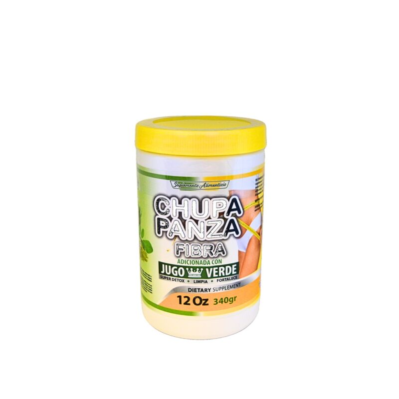 fibra chupa panza + jugo verde 12 oz (bote)